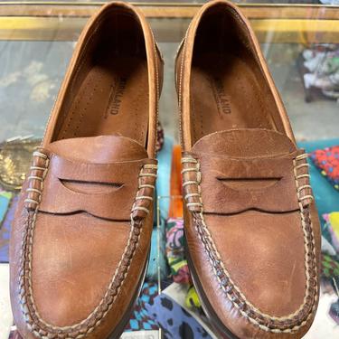 Penny Loafers Vintage 1990s made in Brazil  Shoes Brown Leather men's size 9 D 