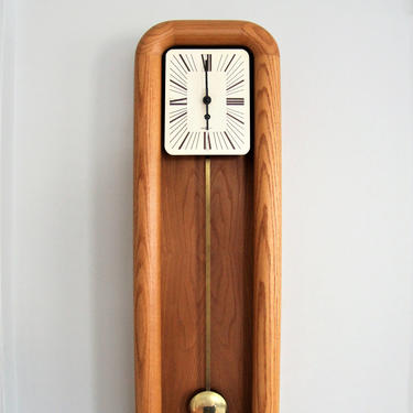 Mid Century Modern Mantel Grandfather Clock by Arthur Umanoff for Howard Miller 