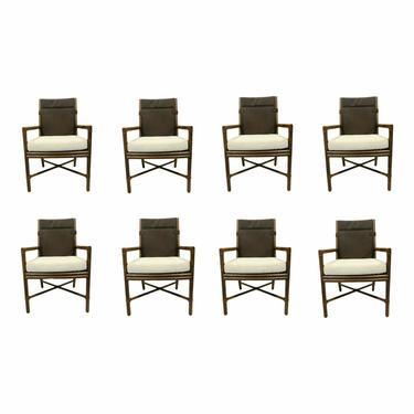 McGuire Organic Modern Chocolate Brown Bercut Dining Chairs - Set of 8
