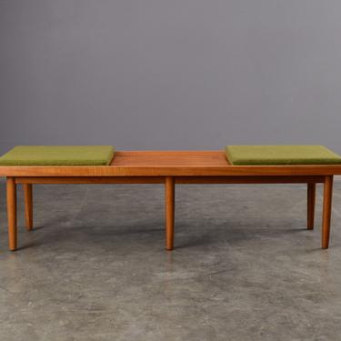 5ft Mid-Century Coffee Table Bench Teak Danish Modern 