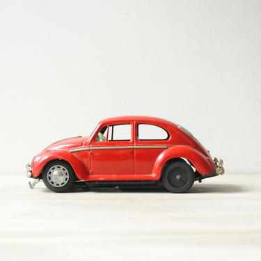 Vintage Toy Volkswagen Beetle Car, Yaiyo Japan Combination Volkswagen Bettle, Red Beetle Car, Vintage Toy Car, Volkswagen Model Car 