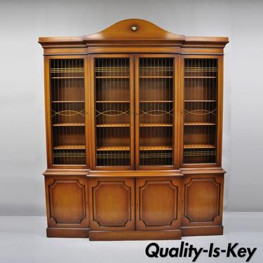Maslow Freen French Empire Style Breakfront Bookcase China Cabinet w Brass Grill