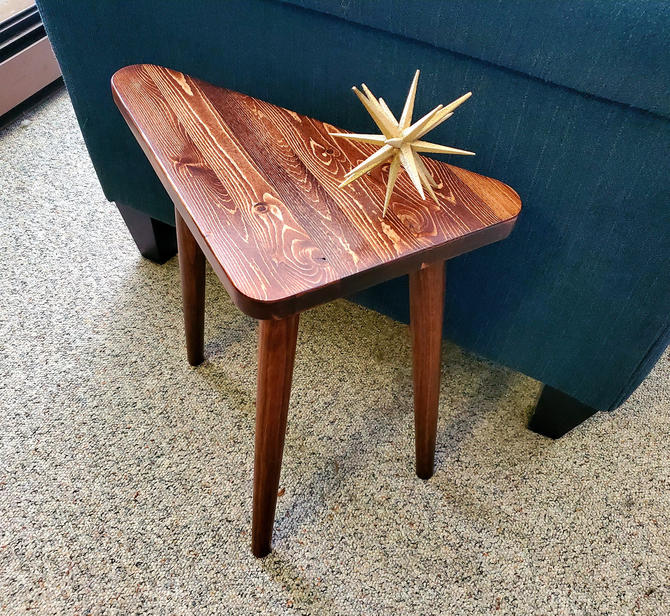 Mid Century Modern Side Table Triangle, Triangle Lamp Table