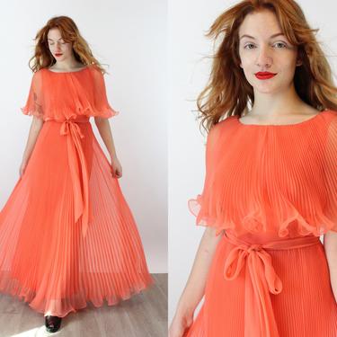 1960s MISS ELLIETTE crystal pleated gown dress xs | new winter 