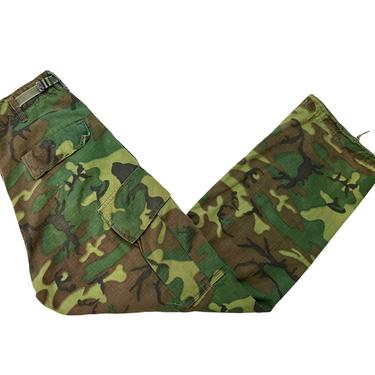 Vintage 1960s Vietnam War ERDL Rip-Stop Camouflage Poplin Pants / Trousers ~ size S Regular (29 Waist) ~ USMC Marine Corps / Army ~ 60s 