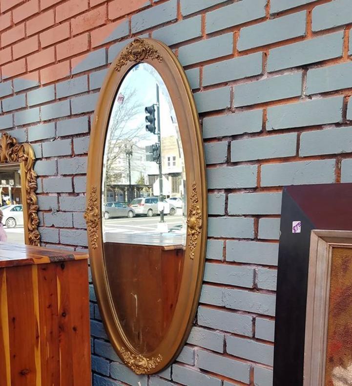 Vintage Beveled Oval Mirror, 