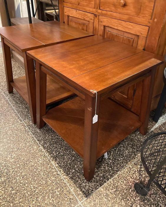 Two Matching end tables. Lane furniture company.  22” x 22” x 23”