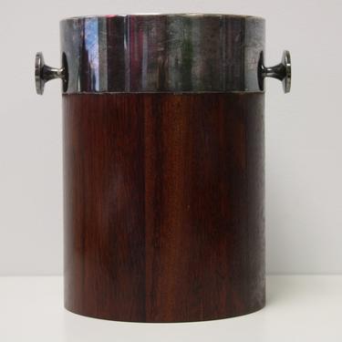 Rare Towle 4142 Teak and Silver Plate Champagne Wine Cooler by TheModAndPopShop