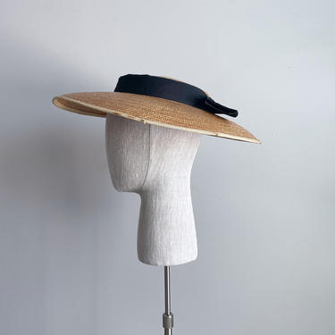 Vintage 40s Straw Sun Hat 