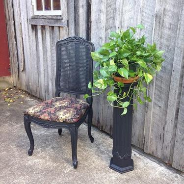 Pretty French chair, groovy little plant pedestal. Available only at the Fabulous Finds Fall Barn Sale Oct 24 & 25. www.fabfinds4you.com#fabfinds4you