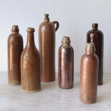 Collection of Vintage Stoneware Bottles