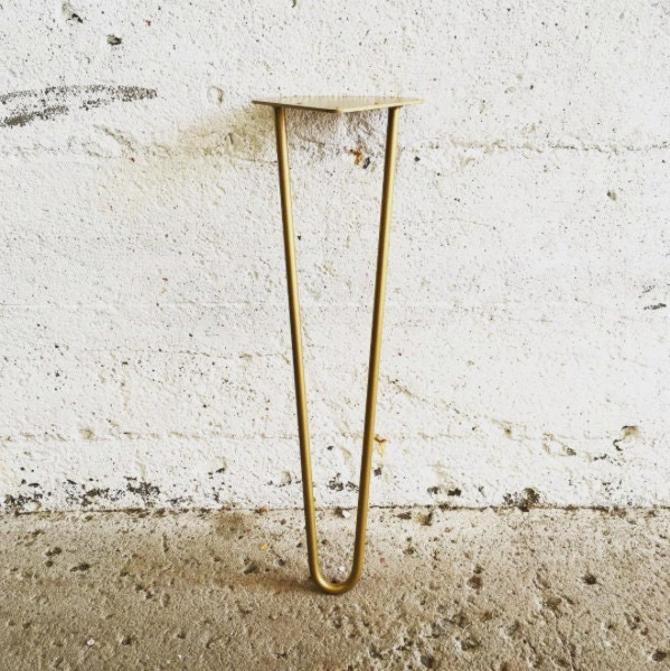 Set of 4 (27'' to 29'') Golden Brass Hairpin Legs | Gold Color Powder coated Dinning Table or Desk Legs 27'' 28'' 29'' Inch 
