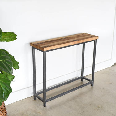 Reclaimed Wood Console Table / 36&amp;quot; Stoic Butcher Block Entryway Table 