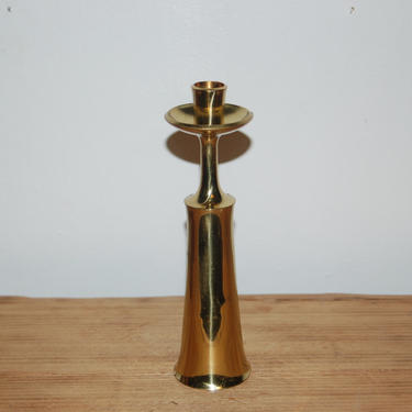 Jens H. Quistgaard single Polished Brass Candle Holder / Convertible Candlesticks / Vases ~ 4 duck mark ~ Denmark 1950s 