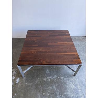 Mid Century Modern Rosewood and Chrome Coffee Table 