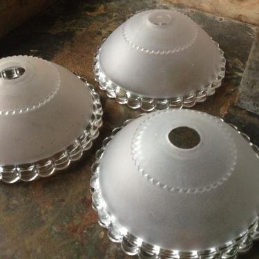 1920s Glass Lamp Shade French Art Deco Frosted Glass Set of 3 