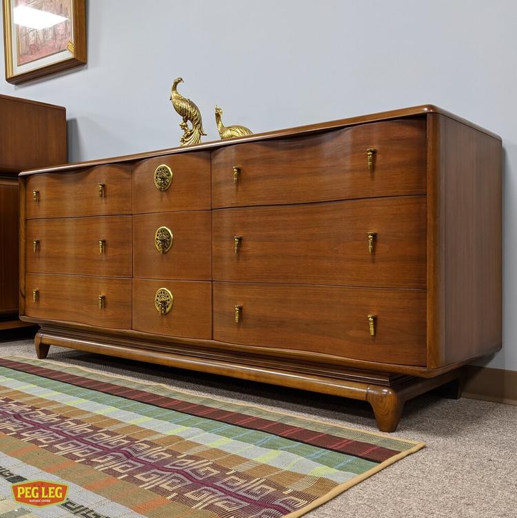 9-drawer walnut dresser from 'The Penthouse' collection by Kent Coffey