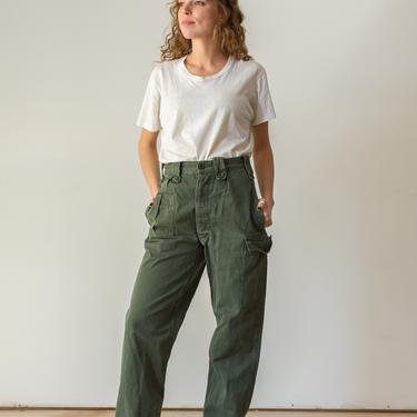Vintage 27 Waist Olive Green Fatigues | Cargo Trousers | Army Pants | AP102 
