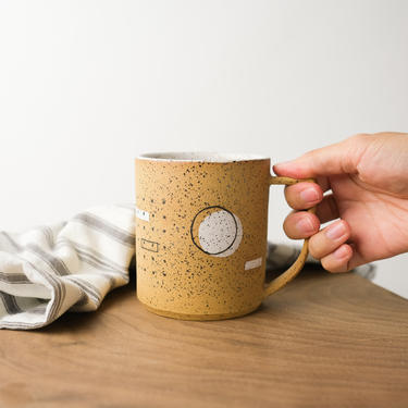 Sun ceramic mug handmade speckled pottery 