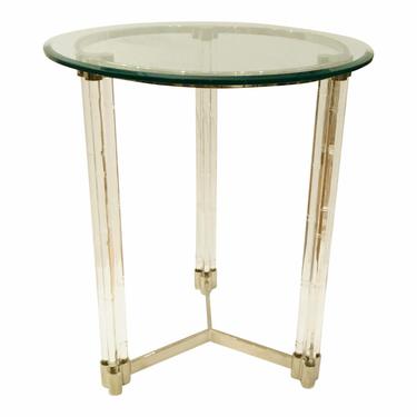 Caracole Modern Acrylic Bamboo Side Table