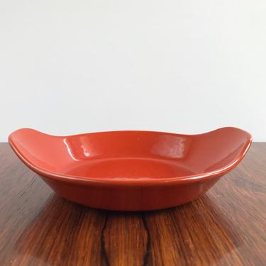 Danish Modern Copco Red-Orange Enameled Cast Iron Gratin Baking Dish by Michael Lax 