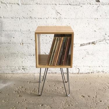 GROGG Vinyl Unit | Hairpin Legs Record Player Stand & Vinyl Shelf | Side Table End Table 
