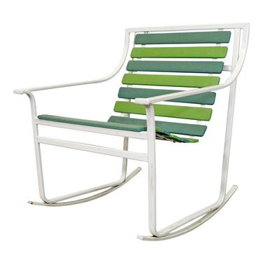 Mid-Century Modern Rare Samsonite Outdoor Patio Flat Tubular Steel Rocking Chair 