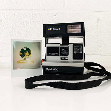 Vintage Polaroid Spirit Camera 600 Flash Instant Film Photography Impossible Project Testing Working Black Gray Polaroid Originals 1980s 