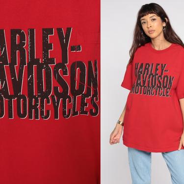 Harley Davidson T Shirt Fresno California Shirt Y2K Shirt Motorcycle Shirt 00s Biker Tee Red t shirt Graphic Tee Extra Large xl by ShopExile