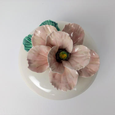 Vintage Ceramic Capodimonte Floral bowl with lid 