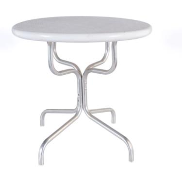 Mid Century Aluminum White Painted Side Table - mcm 