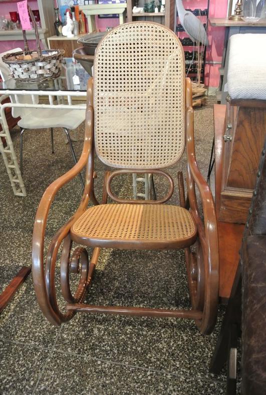 Caned rocking chair