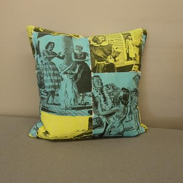 Vintage fabric accent pillow 