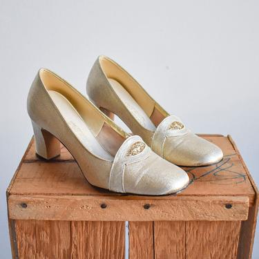 1950s Gold Sparkle Heels 