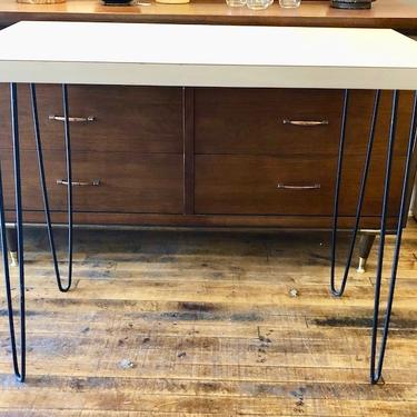 Unusual 1950’s Atomic Entryway/Hall Table w/hairpin Legs