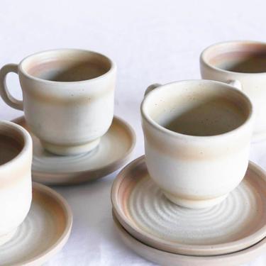 Stoneware Teacup and Saucer