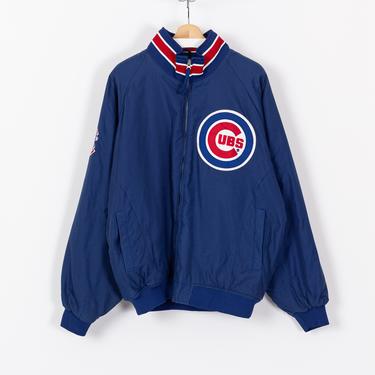 90s Chicago Cubs Fleece Lined Windbreaker Jacket - Men's XL | Vintage Majestic MLB Baseball Coat 
