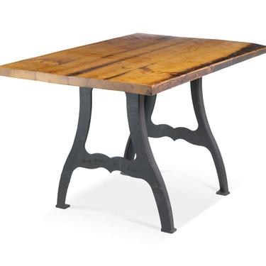 Handmade 4 ft Natural Pine Cast Iron New York Dining Table