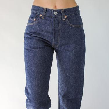 Vintage 80s LEVIS Medium Wash 501 High Waisted Jeans Unworn New w/ Tags | Made in USA | Size 27 | 1980s LEVIS Boho High Waisted Indigo Denim 