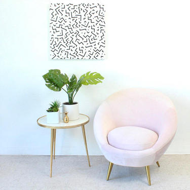 Pink Velvet Orbit Chair 