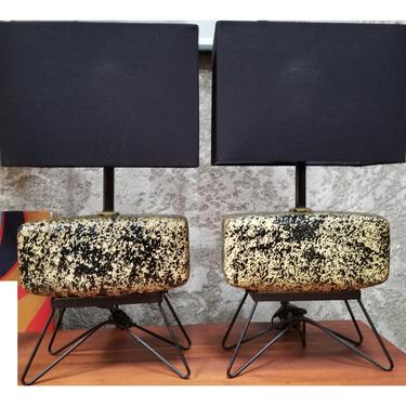 Pair Atomic Mid-Century Modern Table Lamps by Aladdin 