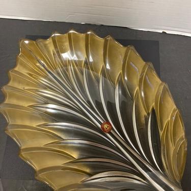 Vintage 1970s Waltherglas Gold Leaf Decorative Plate 