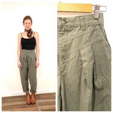 80s high waisted army green pants 