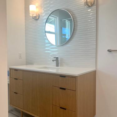 55″ White Oak Bathroom Vanity
