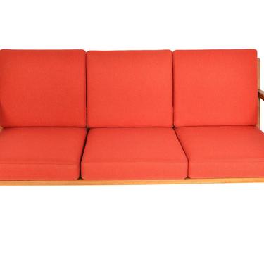 Danish Mid Century Modern Hans Wegner Oak GE-290-3 Three Seat Sofa 