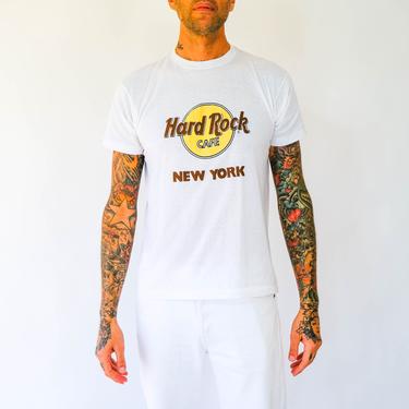 Vintage 80s Hard Rock Cafe New York Single Stitch Tee | Screen Stars | Made in USA | Paper Thin 50/50 Blend | 1980s Pop Culture T-Shirt 