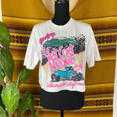 Vintage 1990 GOODGUYS West Coast Nationals Cropped T-Shirt 