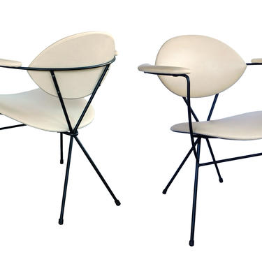 A Sculptural Pair of Atomic Age 1950's Lounge Chairs by Joseph Cicchelli for Reilly-Wolff