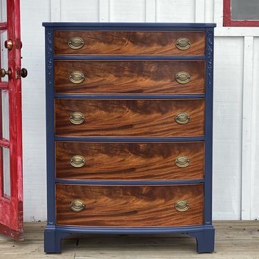 Navy and Wood Dresser