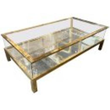 Vintage French Maison Jansen Style Gilt Bronze and Glass Coffee Table